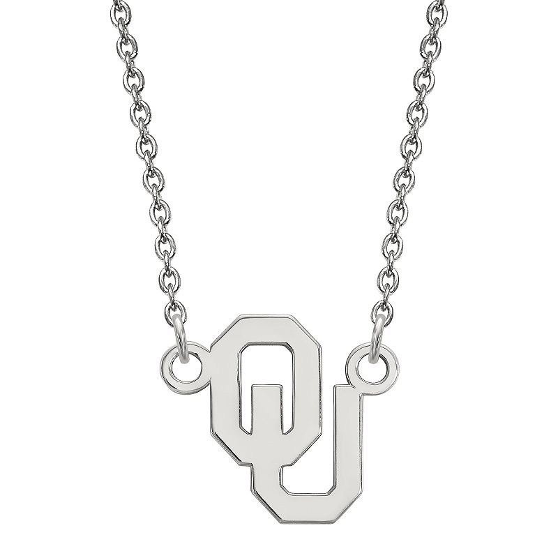 LogoArt 14K White Gold Oklahoma Sooners Pendant Necklace, Womens, Size: 18