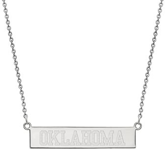 LogoArt Sterling Silver Oklahoma Sooners Bar Necklace