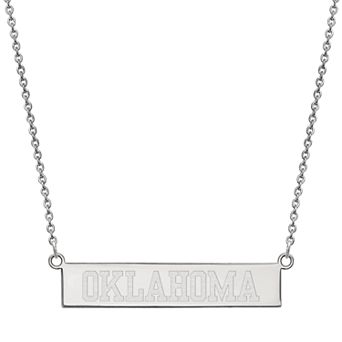 LogoArt Sterling Silver Oklahoma Sooners Bar Necklace