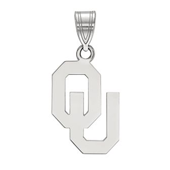 LogoArt 10K White Gold Oklahoma Sooners Pendant