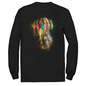 Men's Marvel Avengers Endgame Gauntlet Painting Long Sleeve Graphic Tee