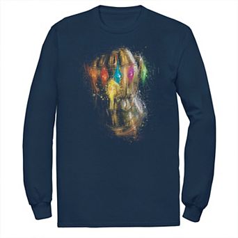 Men's Marvel Avengers Endgame Gauntlet Painting Long Sleeve Graphic Tee