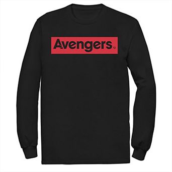 Men's Marvel Avengers Endgame Bold Red Simple Logo Long Sleeve Graphic Tee