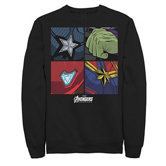 Men's Marvel Avengers Emblem Portrait Panels Graphic Fleece Pullover