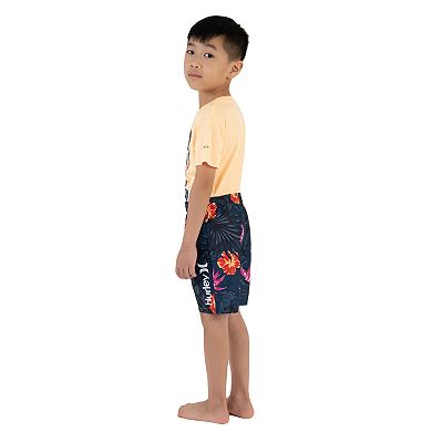 Boys 4-7 Hurley Dri-FIT UPF 50+ Tropical Top & Board Shorts Set