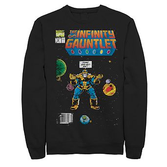 Men's Marvel Thanos Infinity Gauntlet Comic Book Fleece Pullover
