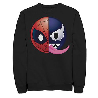 Men's Marvel Spiderman Half Spidey Half Venom Emoji Fleece Pullover