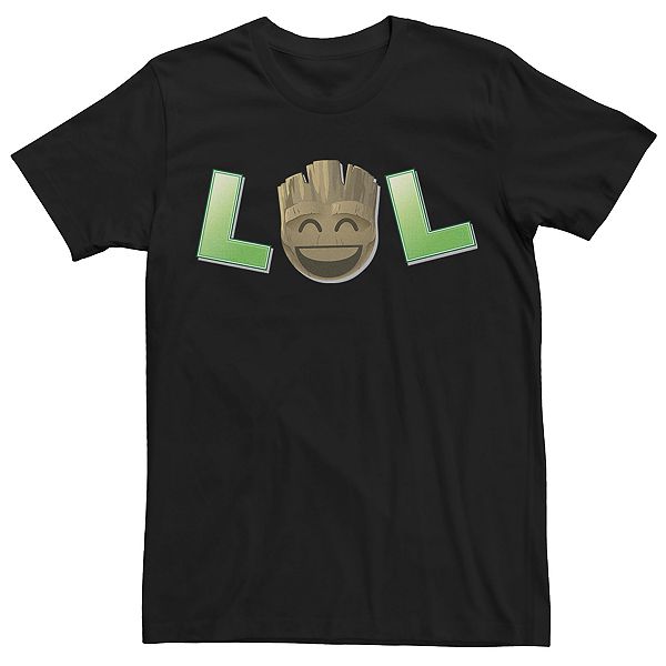 Men's Marvel Happy Groot LOL Emoji Graphic Tee