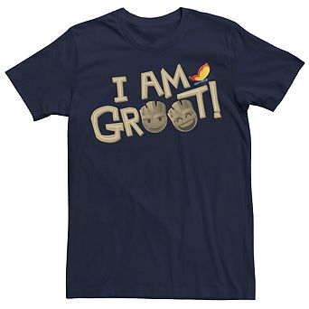 Men's Marvel I AM GROOT Cute Face Emoji Graphic Tee