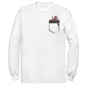 Men's Marvel Deadpool Peekaboo Faux Pocket Graphic Tee