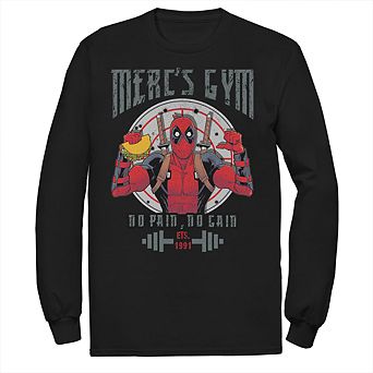 Men's Marvel Deadpool Merc's Gym No Pain No Gain Graphic Tee