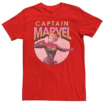 Men's Marvel Captain Marvel Distressed Vintage Circle Logo Graphic Tee