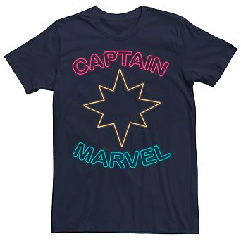 Men's Marvel Captain Marvel Movie Neon Logo Graphic Tee