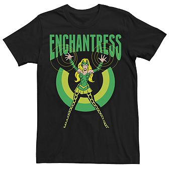 Men's Marvel Enchantress Vintage Portrait Logo Graphic Tee
