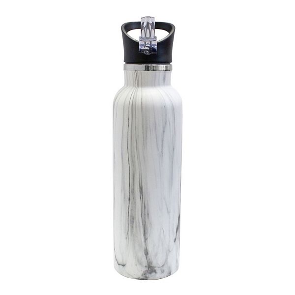 Wellness Double Wall Stainless Steel 17 Oz Flip Straw Water Bottle - Double Wall Insulated Water Bottle With Straw