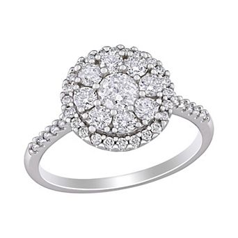 Stella Grace 10k White Gold 1 Carat T.W. Diamond Halo Engagement Ring