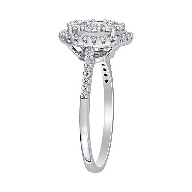 Stella Grace 10k White Gold 1 Carat T.W. Diamond Halo Engagement Ring