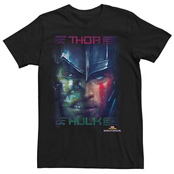 Men's Marvel Thor Ragnarok Hulk Face to Face Symmetrical Graphic Tee