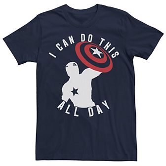 Men's Marvel Captain America I Can Do This All Day Silhouette Graphic Tee