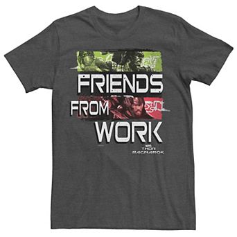 Men's Marvel Thor Ragnarok Friends From Work Text Quote Graphic Tee