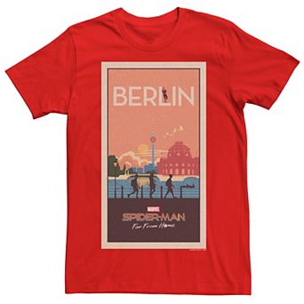 Men's Marvel Spider-Man Far From Home Berlin Abstract Movie Poster Graphic Tee