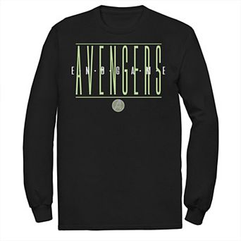 Men's Marvel Avengers Endgame Strikethrough Text Long Sleeve Graphic Tee