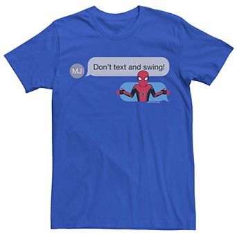 Men's Marvel Spider-Man Far From Home Don't Text And Swing MJ Graphic Tee