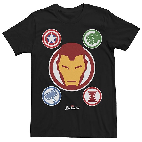 Men's Marvel Gamerverse Avenger Iron Man Emblems Collage Graphic Tee