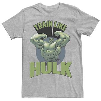 Men's Marvel Train Like Hulk Retro Circle Portrait Graphic Tee