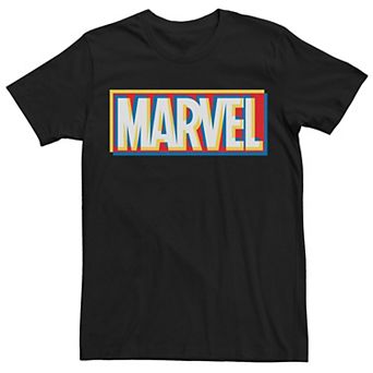 Men's Marvel Trippy Overlay Logo Graphic Tee