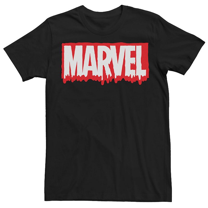 Men's Marvel Melting Logo Graphic Tee, Size: Small, Black