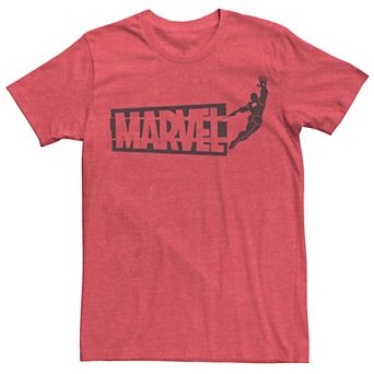 Men's Marvel Iron Man Flat Black In Flight Silhouette Logo Graphic Tee