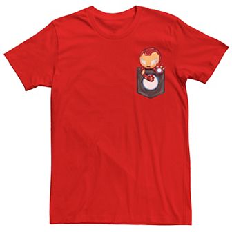 Men's Marvel Comic Iron Man Left Chest Pocket Graphic Tee