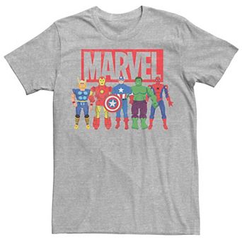 Men's Marvel Avengers Classic Action Figures Graphic Tee