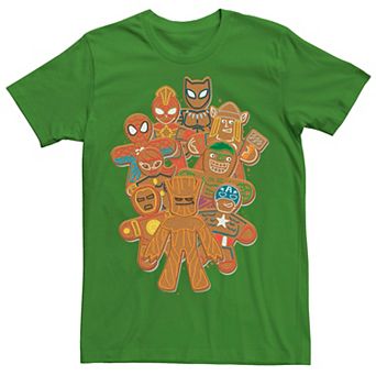 Men's Marvel Avengers Gingerbread Cookie Cluster Graphic Tee