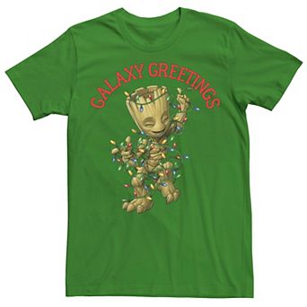 Men's Marvel GOTG Groot Galaxy Greetings Graphic Tee