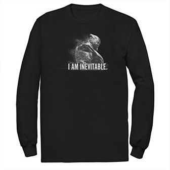 Men's Marvel Avengers Endgame Thanos I Am Inevitable Portrait Long Sleeve Graphic Tee