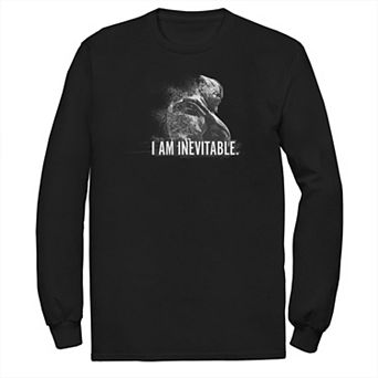 Men's Marvel Avengers Endgame Thanos I Am Inevitable Portrait Long Sleeve Graphic Tee