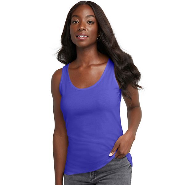 Hanes Tank Top Sleeveless Tee Essentials Women 100% Cotton Midweight  Classic Fit