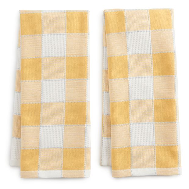 Cuisinart Home Sweet Home Tan & White Buffalo Check Kitchen Towel, 2-Pack