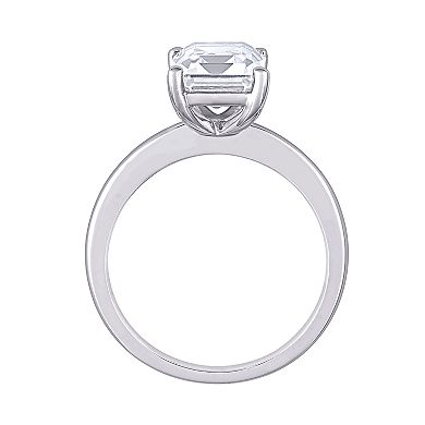 Stella Grace 10k White Gold Emerald Cut Lab-Created White Sapphire Solitaire Ring