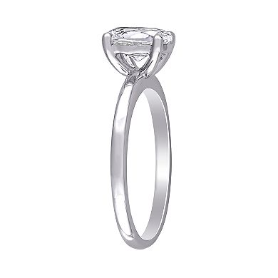 Stella Grace 10k White Gold Oval Cut Lab-Created White Sapphire Solitaire Ring
