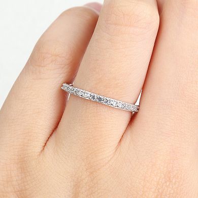Stella Grace 10k White Gold Lab-Created White Sapphire Anniversary Ring