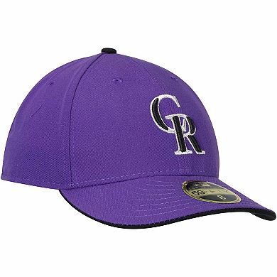 Men's New Era Purple Colorado Rockies Alternate 2 Authentic Collection On-Field Low Profile 59FIFTY Fitted Hat