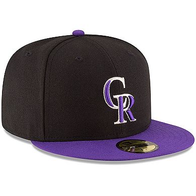 Men's New Era Black/Purple Colorado Rockies Authentic Collection On Field 59FIFTY Structured Hat