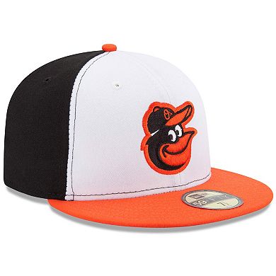 Men's New Era White/Orange Baltimore Orioles Home Authentic Collection On-Field 59FIFTY Fitted Hat