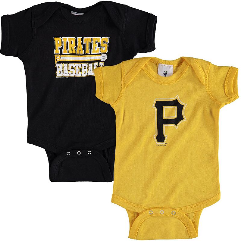 Newborn & Infant Soft as a Grape Black/Gold Pittsburgh Pirates 2-Piece Body