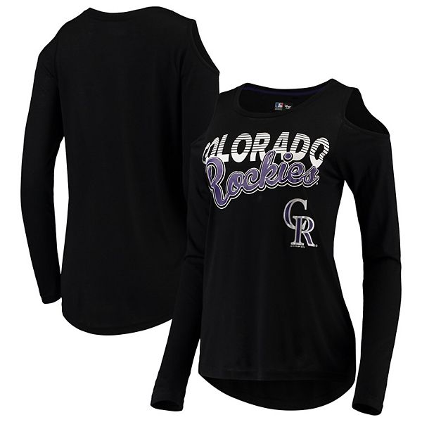 Women's G-III 4Her by Carl Banks White Colorado Rockies Team Graphic Fitted T-Shirt Size: Extra Small