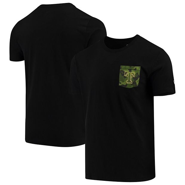Texas Rangers New Era Armed Special Forces Camo Pocket T-Shirt - Black