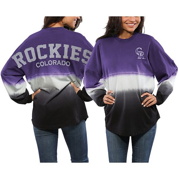 Women's Purple Colorado Rockies Oversized Long Sleeve Ombre Spirit